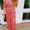 Down To Disco Jumpsuit - Orange/Pink