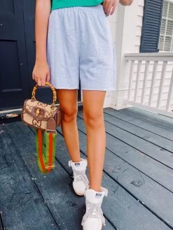 Girlfriend Sweat Shorts - Heather Gray