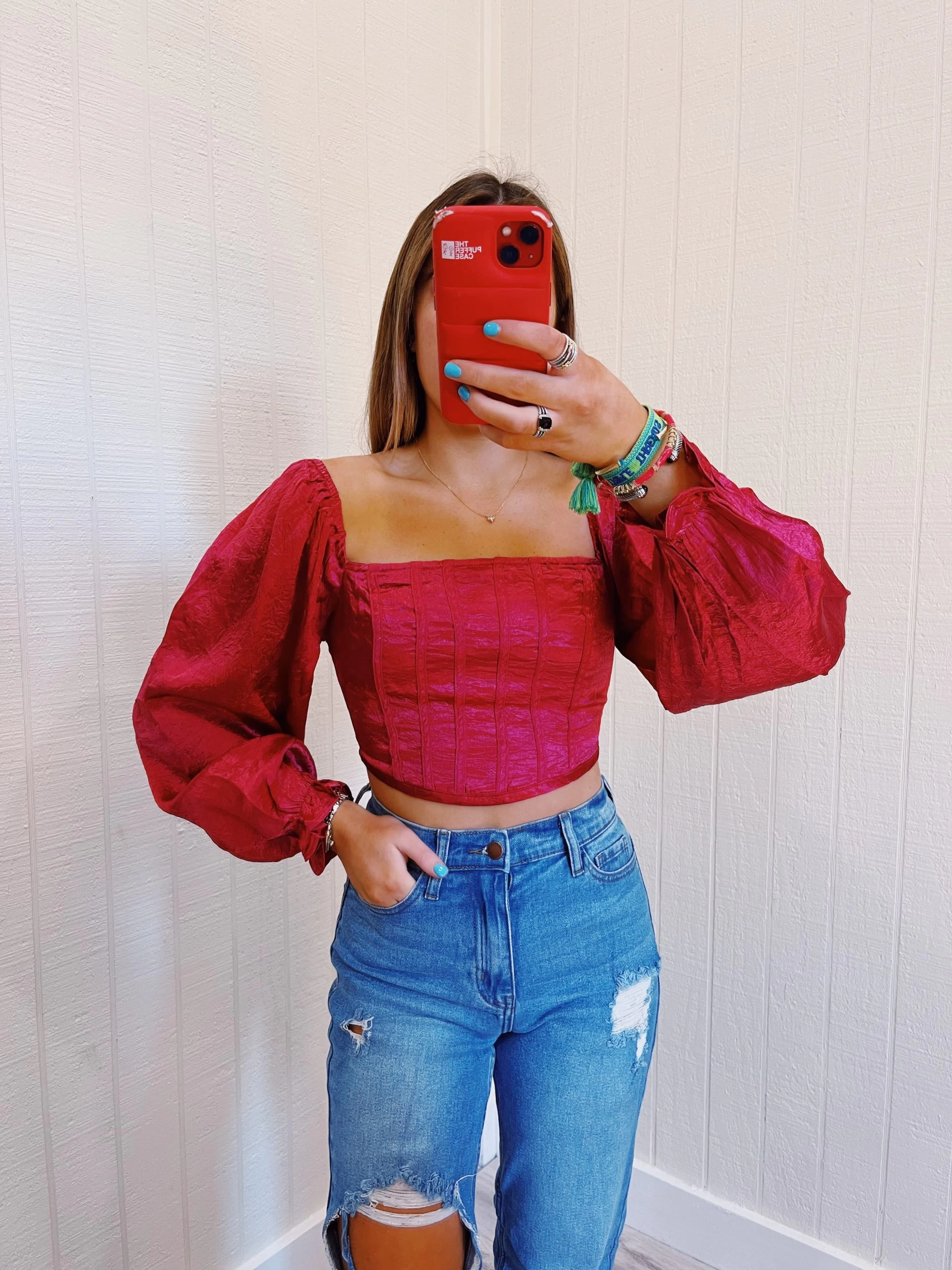 Fall In The City Top - Berry 2 Fall In The City Top - Berry - Image 2