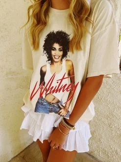 Whitney Houston Self Portrait Graphic Tee - Off White