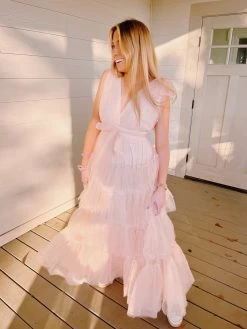 Pearly Nights Maxi Dress - Blush