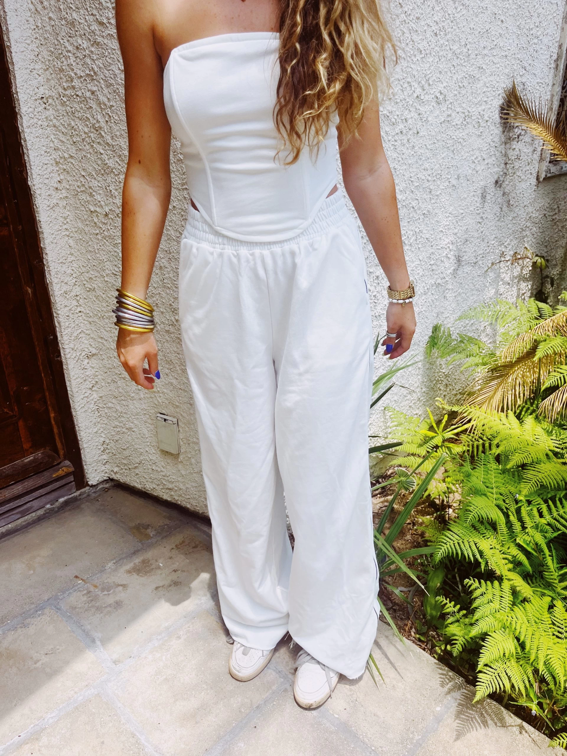 Novell Side Zipper Sweatpants - White 3 Novell Side Zipper Sweatpants - White - Image 3