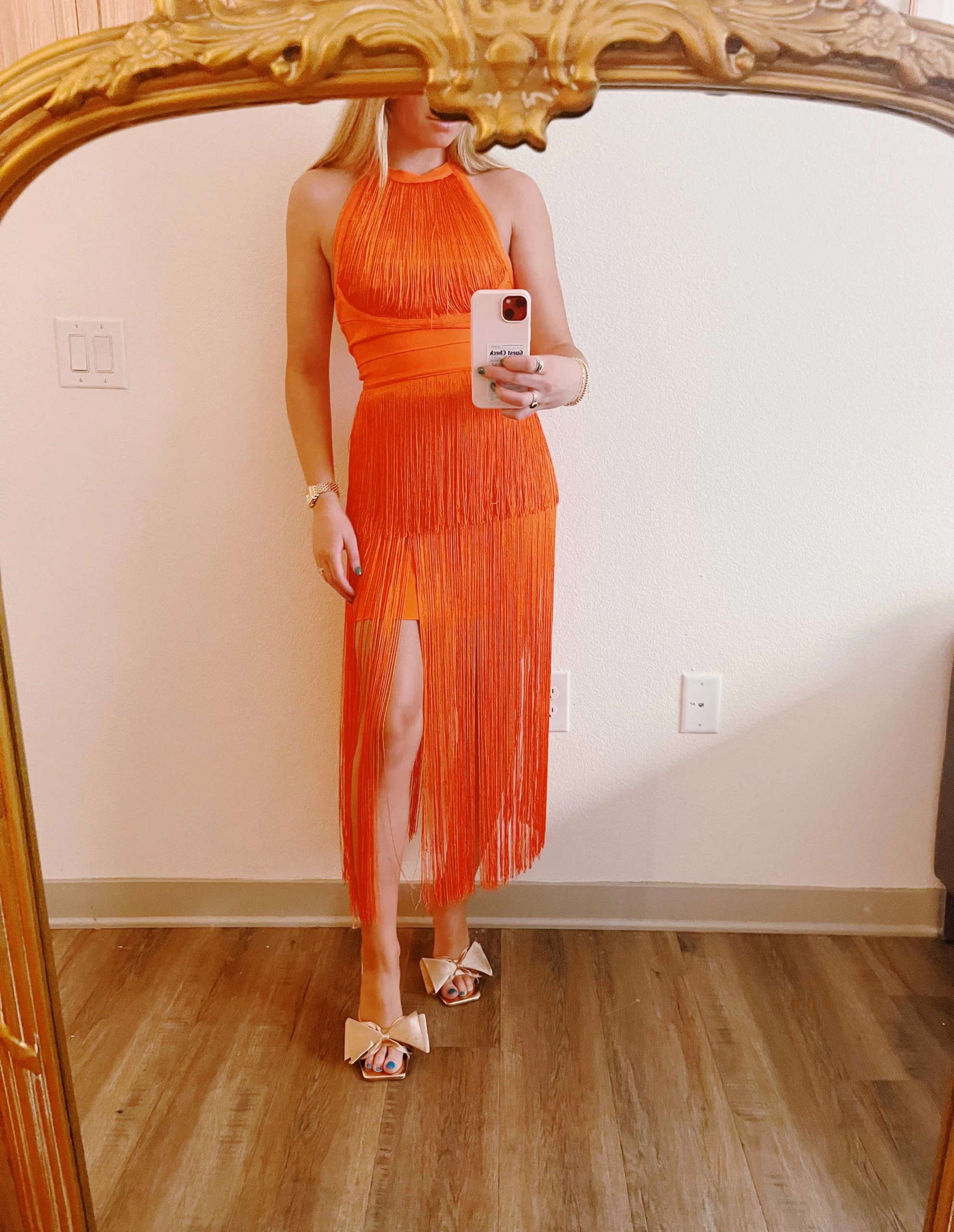 Milly Fringe Dress - Orange 2 Milly Fringe Dress - Orange - Image 2