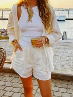 Coconut Linen Set BOTTOMS - Ecru