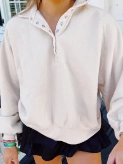 Piper Snap Sweatshirt - Cream