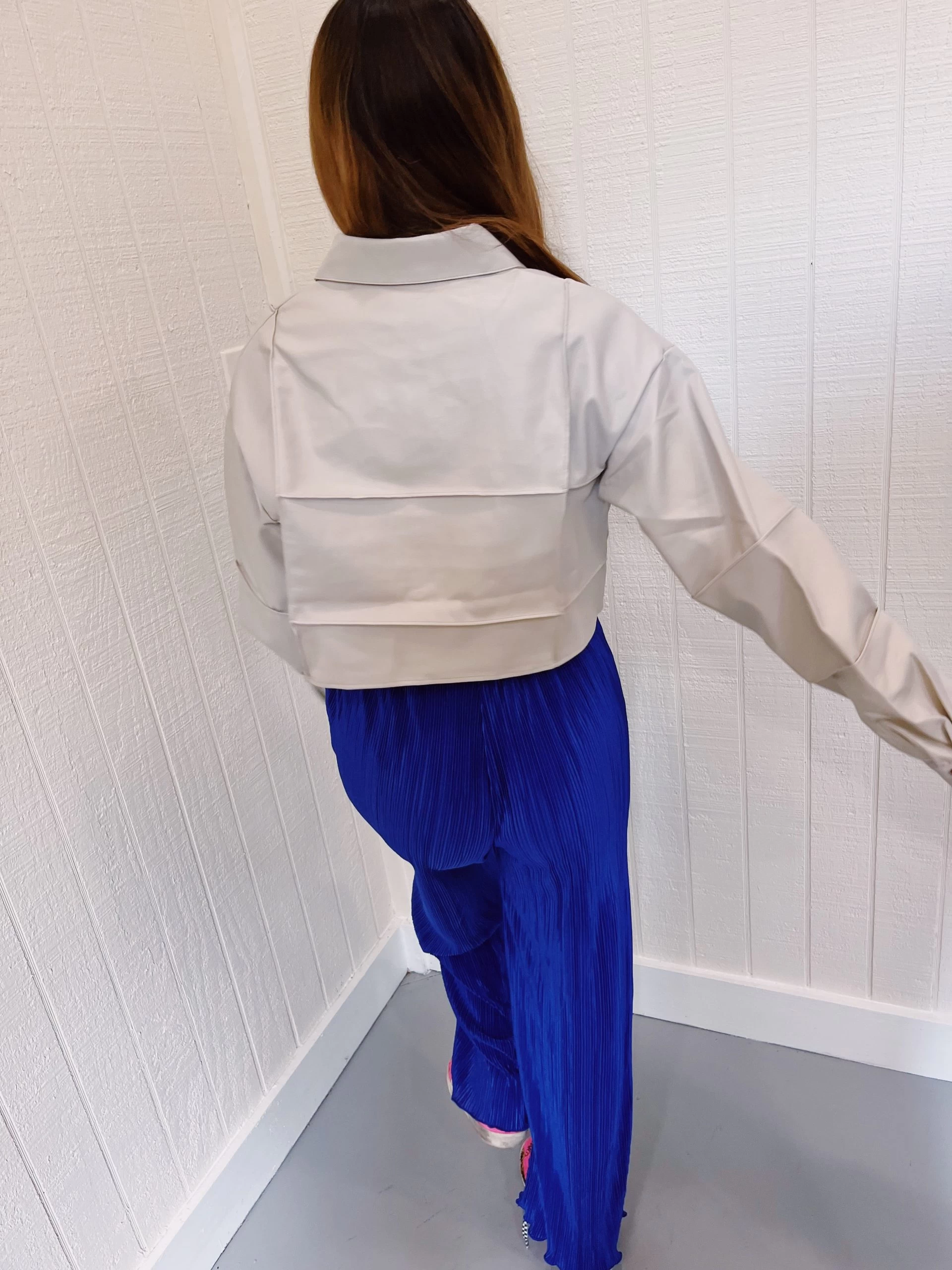 Cement Pintuck Button Up 2 Cement Pintuck Button Up - Image 2