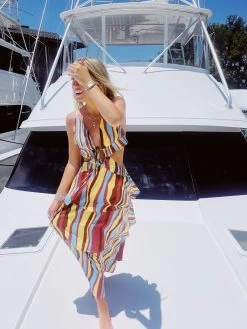 Groovy Stripes Dress - Rainbow