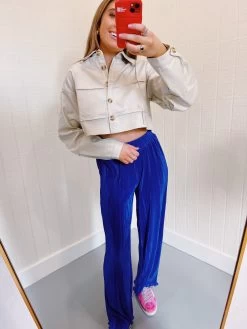 Cement Pintuck Button Up