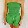Shelly Smocked Top - Green