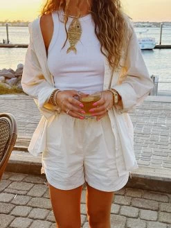 Coconut Linen Set TOP - Ecru