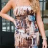 Art Work Dress - Brown
