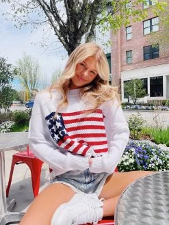 American Flag Lightweight Sweater - Ivory -Fashion Finds Outlet image 9d0ce3ce e364 428a b836 e885fa2fdd06