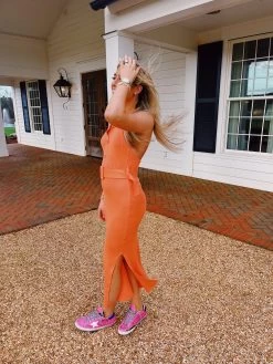 Marlene Collared Midi Dress - Orange -Fashion Finds Outlet image a2ead402 5fd5 48a4 a91d 29b6c9ac1d72