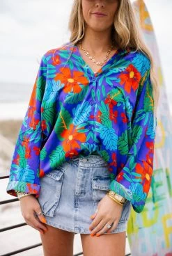 Tropical Boyfriend Button Up -Fashion Finds Outlet image a6298702 570a 4287 b708 c8703e1dc30e