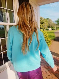 Happy Gilmore Queen Of Sparkles Golf Sweatshirt - Aqua -Fashion Finds Outlet image aa1ebd4a 1df8 4e99 a266 9df63a4f69c9