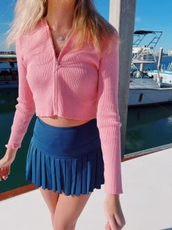 Cropped Zippie Jacket - Candy Pink