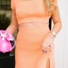 Take Two Knit Skirt Set - Orange