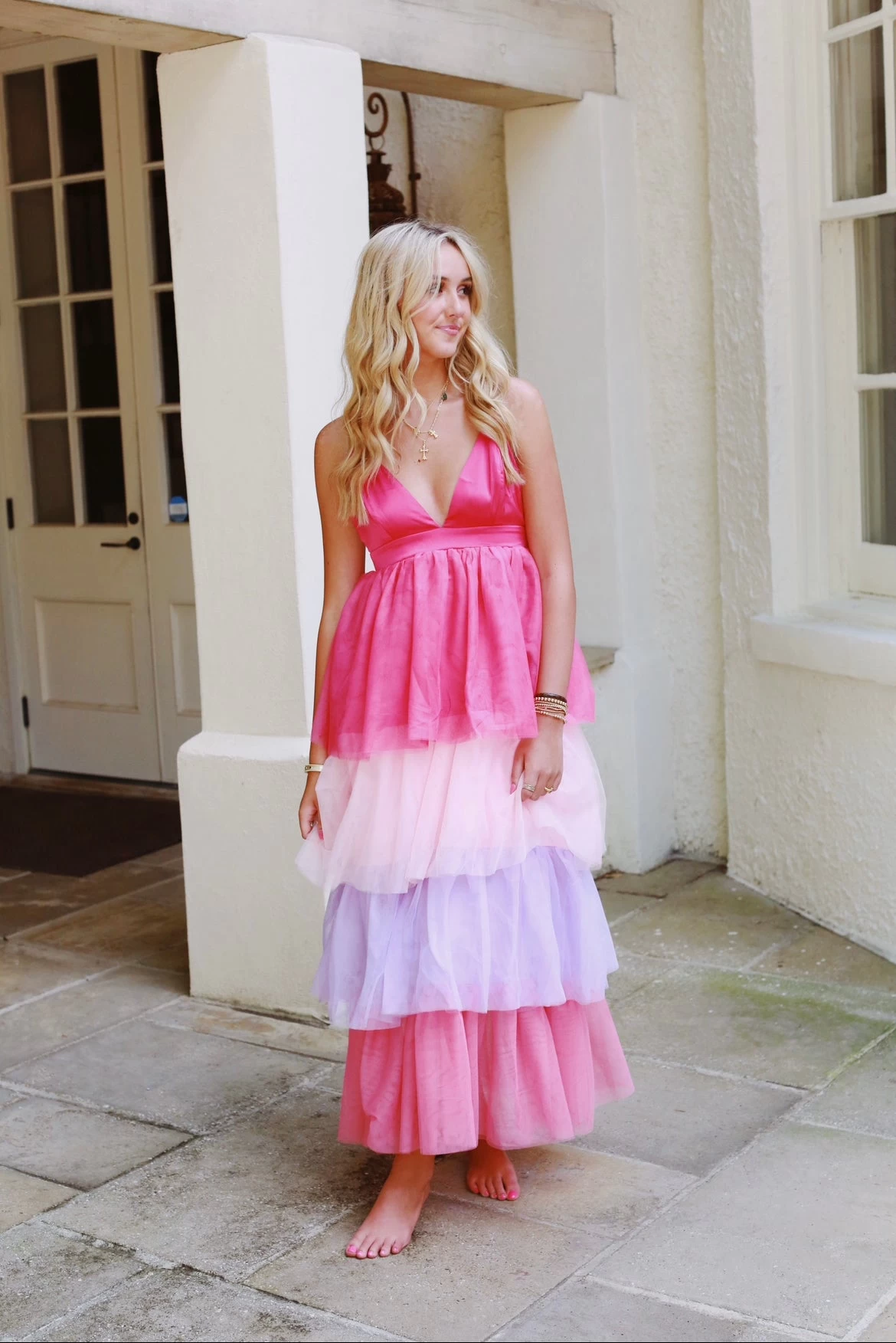 Darla Tulle Dress - Fuchsia Multi 1 Darla Tulle Dress - Fuchsia Multi