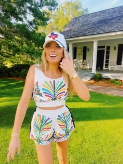 Queen Of Sparkles Black & White Otomi Sweatshirt Tank