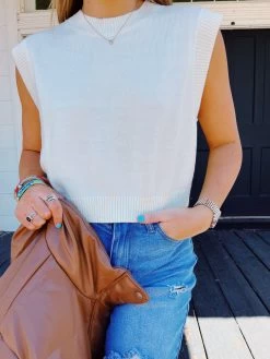 Old School Sweater Vest - Ecru