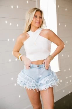 Cross It Up Top - White