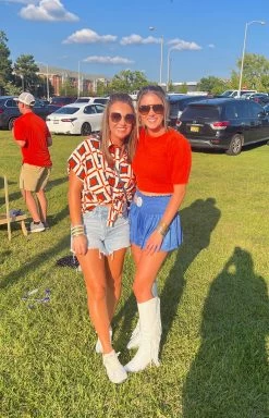 Geo Girl Top - Orange/Navy -Fashion Finds Outlet image d0dde802 2c72 400e 9cb7 7c5a133cdefc