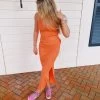 Marlene Collared Midi Dress - Orange