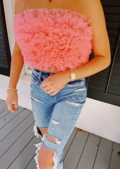 Under The Sea Tulle Top - Milky Pink