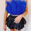 Tell Me Now Tube Ruffle Top - Blue