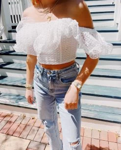 Sitting Pretty Off Shoulder Top - White -Fashion Finds Outlet image e9dc7d69 0edb 486c be49 4745161b5cb9