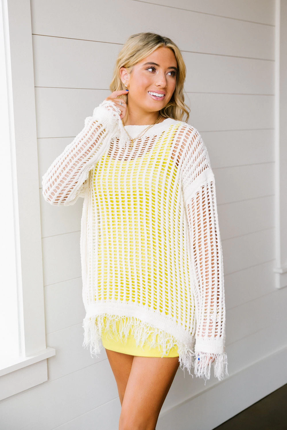 Seaside Crochet Top - Ivory 2 Seaside Crochet Top - Ivory - Image 2