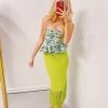 Life In Lime Fringe Skirt - Lime