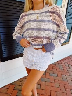 Surfs Up Crochet Skort - White